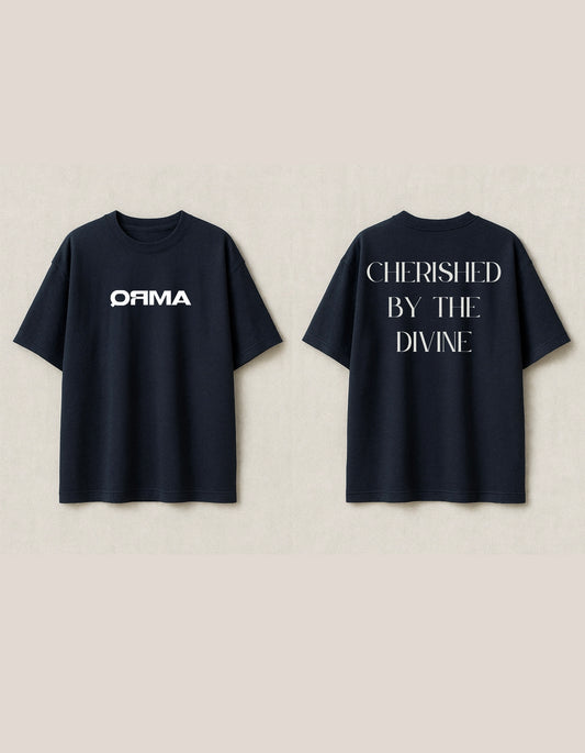 CHERISHED BY THE DIVINE TEE IN BLACK