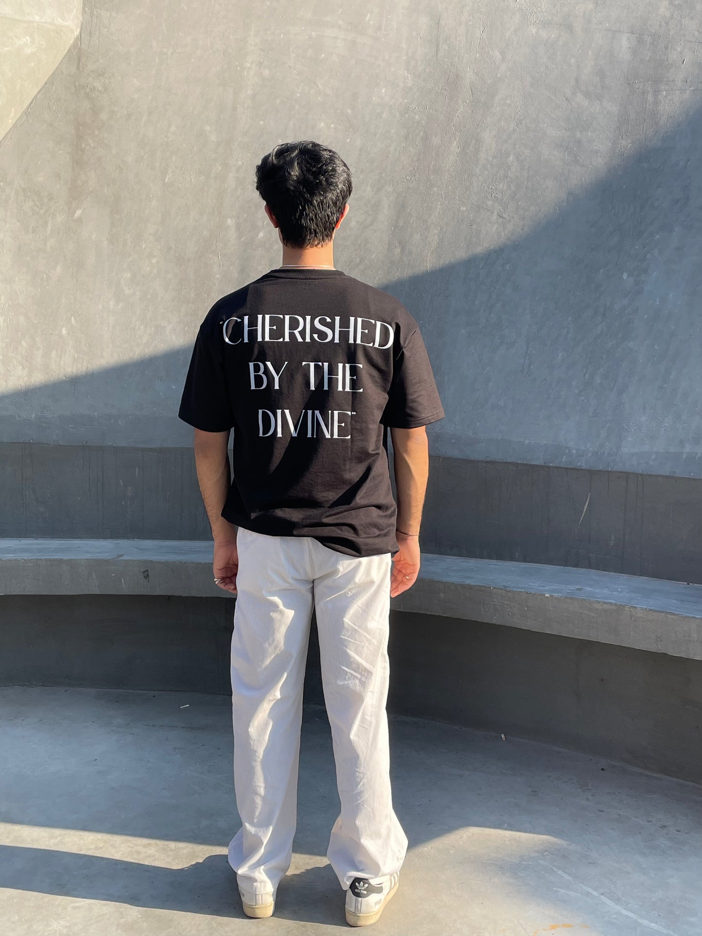 CHERISHED BY THE DIVINE TEE IN BLACK